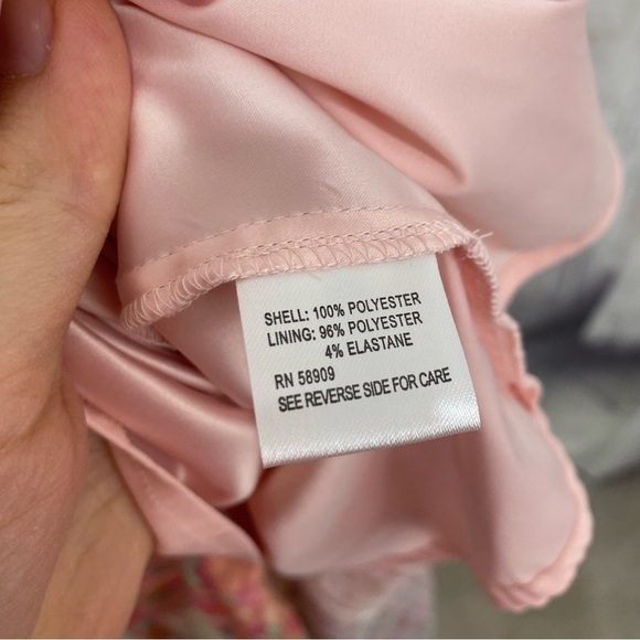 Alex Marie Plus Sz 24W Pink Teal Floral Halter Sleeveless Asymmetric Hem Easter - Picture 15 of 16